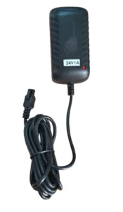 24V 1A adapter is black in color and used for charge the devices