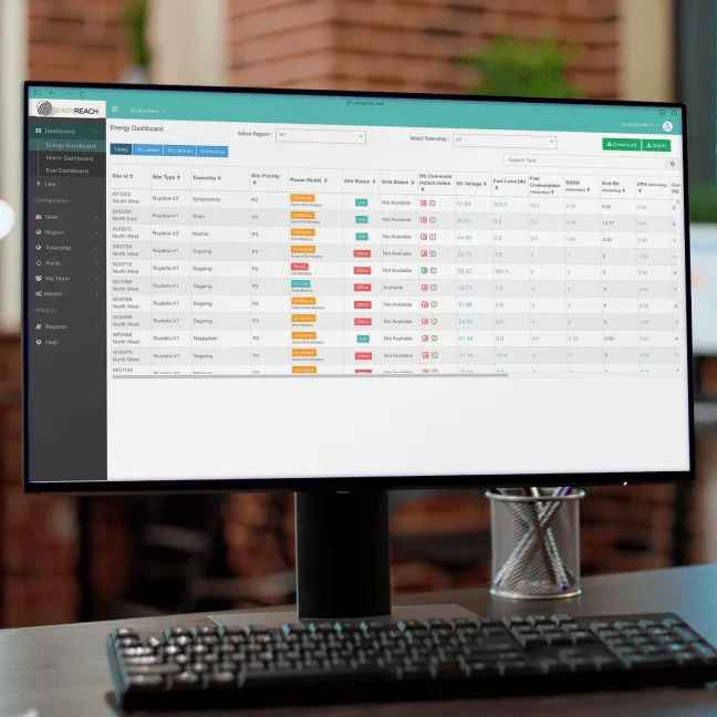 Dashboard of online portal on a computer screen
