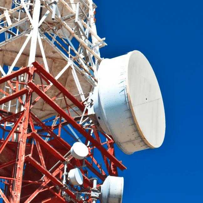 red and white color Telecom Tower