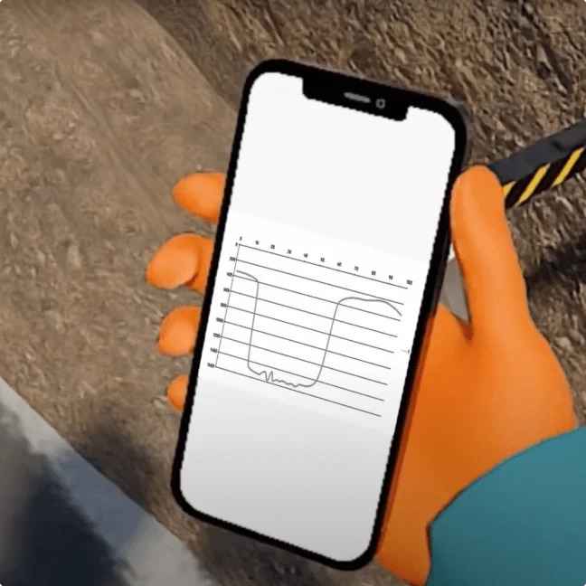 By using phone user can monitor data Depth measurement sensor