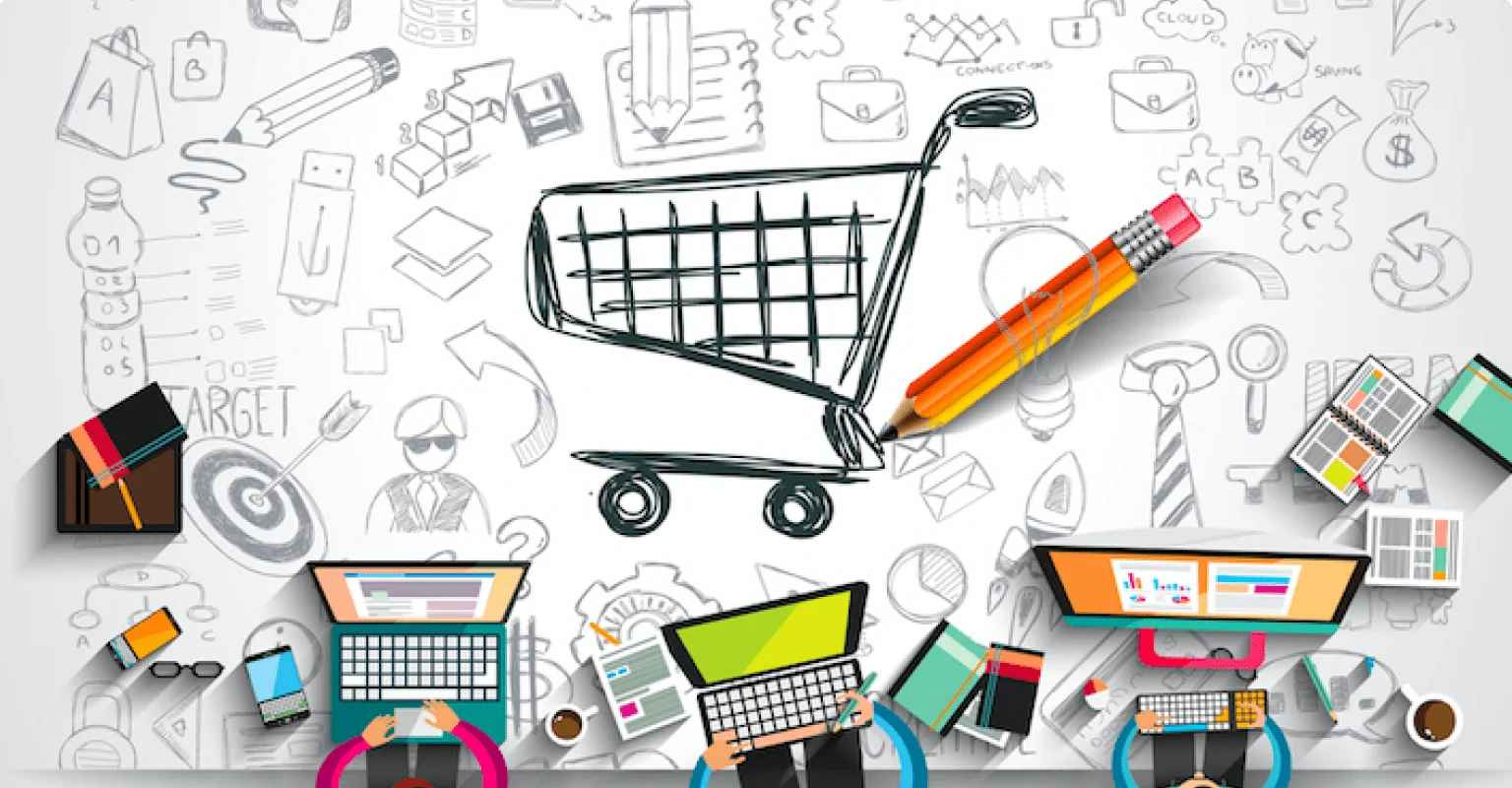 sketch of materials which used in retail store