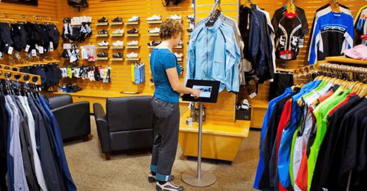 In this image shows, how engage customer in retail store