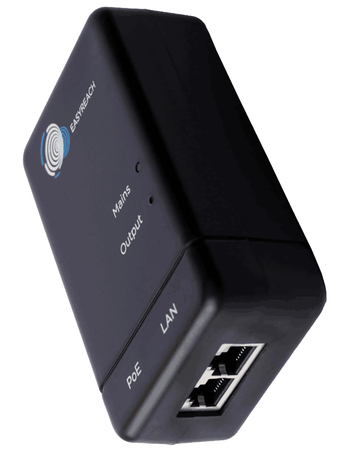 EasyReach 48V PoE 24W or 65W Adapter with two ethernet connector point